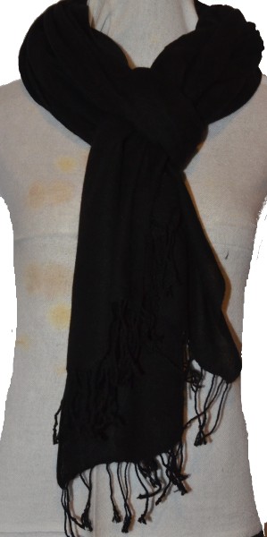 Empar is wearing a full size Sagarmatha shawl  in Black, SFT-bl