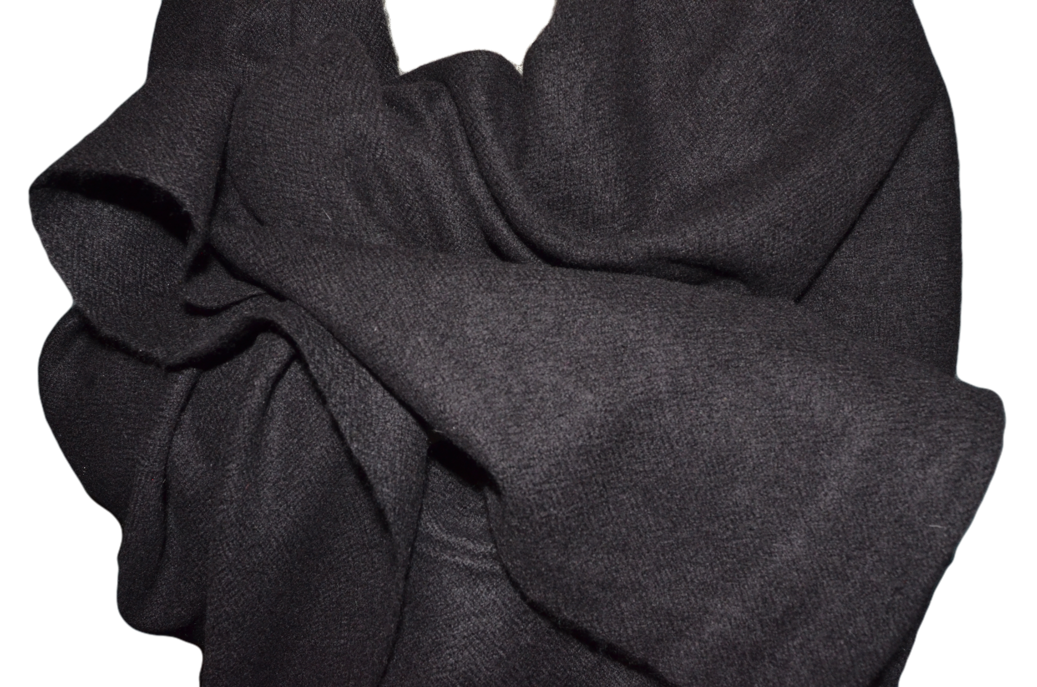 Sunrise Pashmina 100% cashmere travel/meditation shawl,  in Black (#G-BL), diamond weave, hemmed 