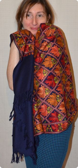 Shalimar Gita  design #4: full-surface hand-stitched embroidery on fine wool 