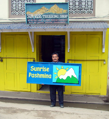 Tsering Choekyap converts his Sunrise Trekking shop to a pashmina business