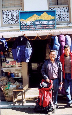 Tsering at his Sunrise Trekking shop in Freak Street, Kathmandu