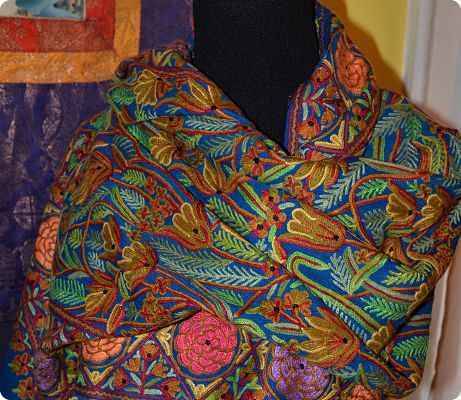 Shalimar Gita design #7: full-surface hand-stitched embroidery on fine wool