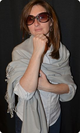  Sunrise Pashmina 100% cashmere shawl, twill weave,  tasseled fringe  in   Paloma Gray (#Tmt-32L)