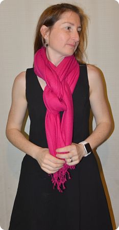  Sunrise Pashmina 100% cashmere shawl, twill weave,  tasseled fringe  in Dark Fuchsia (#Tmt-202D)